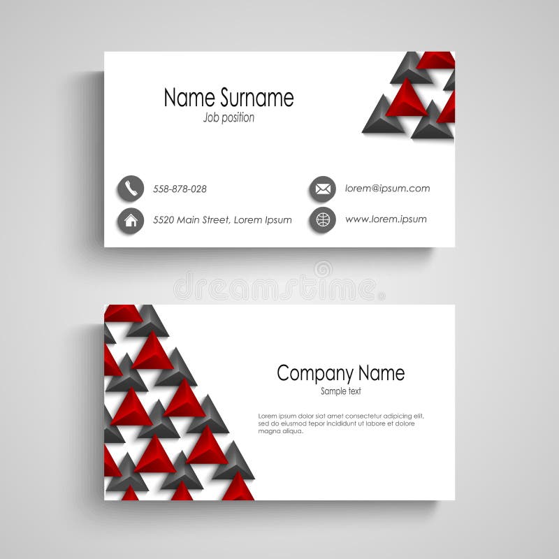 Business Card with Abstract Triangles Template Stock Vector ...