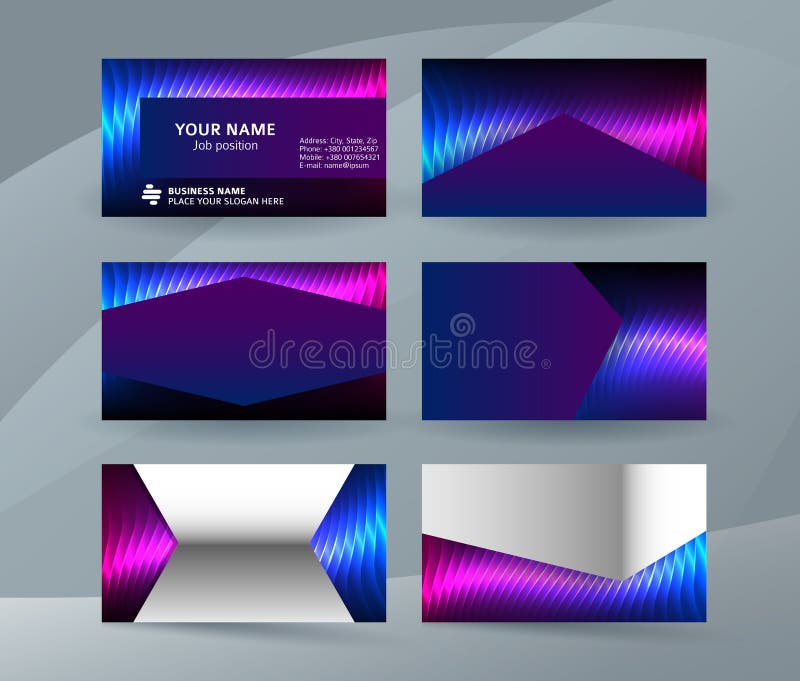 Business Card Background Blue Magenta Neon Effect03 Stock Vector -  Illustration of elegant, identity: 110810774