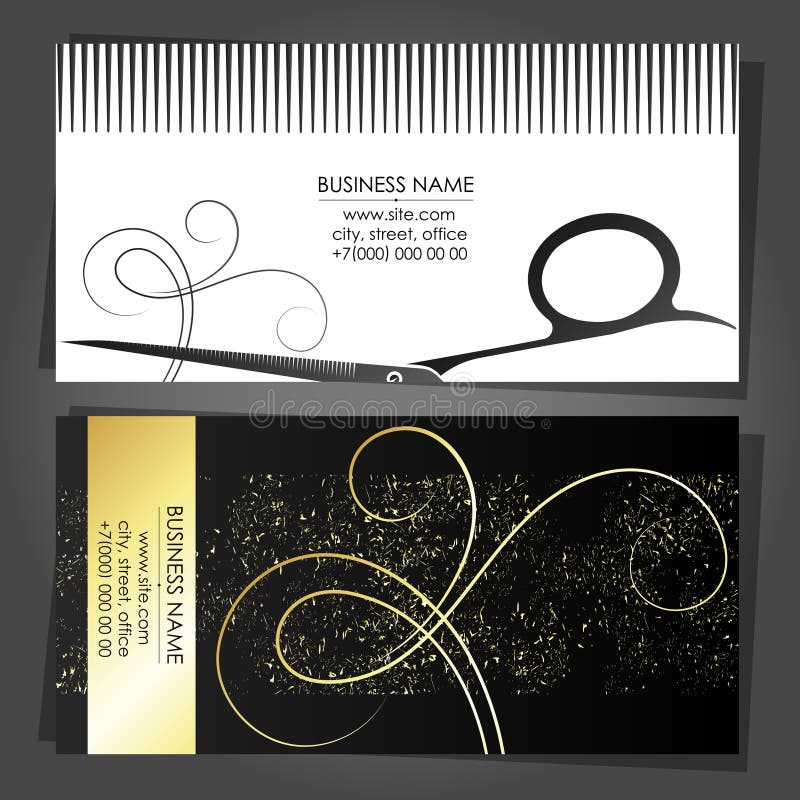 Business Card for a Beauty Salon and Stylist Stock Illustration -  Illustration of black, beauty: 176074597