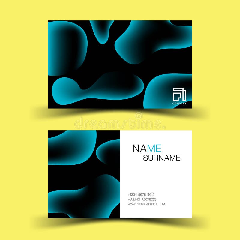 Business Card. with Blue Elements Design. and Inspiration from Abstract