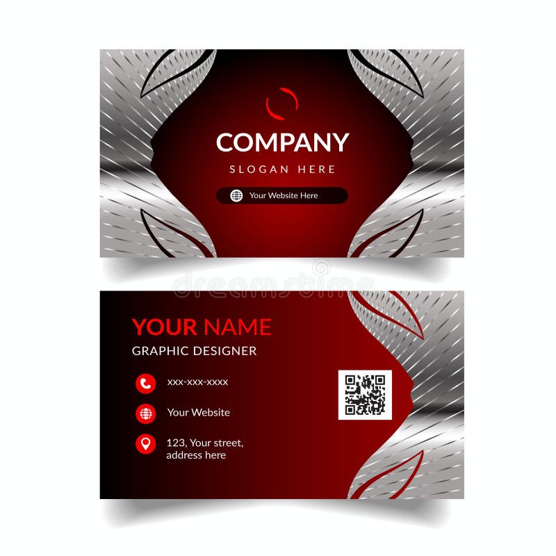 Business Card Design Template Stock Vector Illustration of address