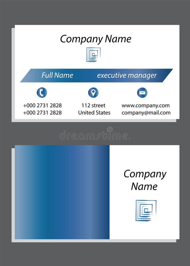 Business Card Front and Back Vector Business Card Template Editorial Business Card Front and Back Vector Business Card Template Editorial
