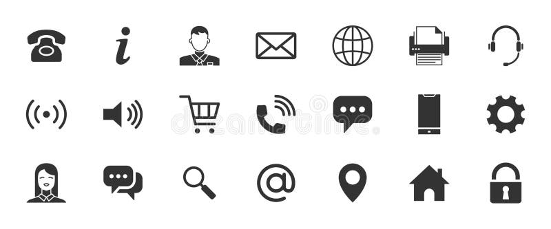 Business Card Related Glyph Icons.