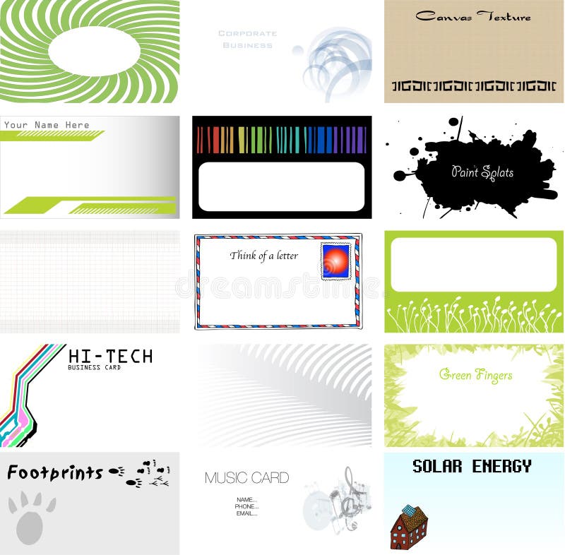 Business card selection set