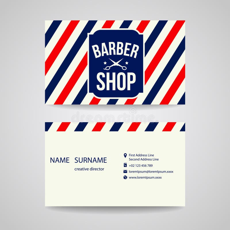 Business card Template design for barber shop vector illustration