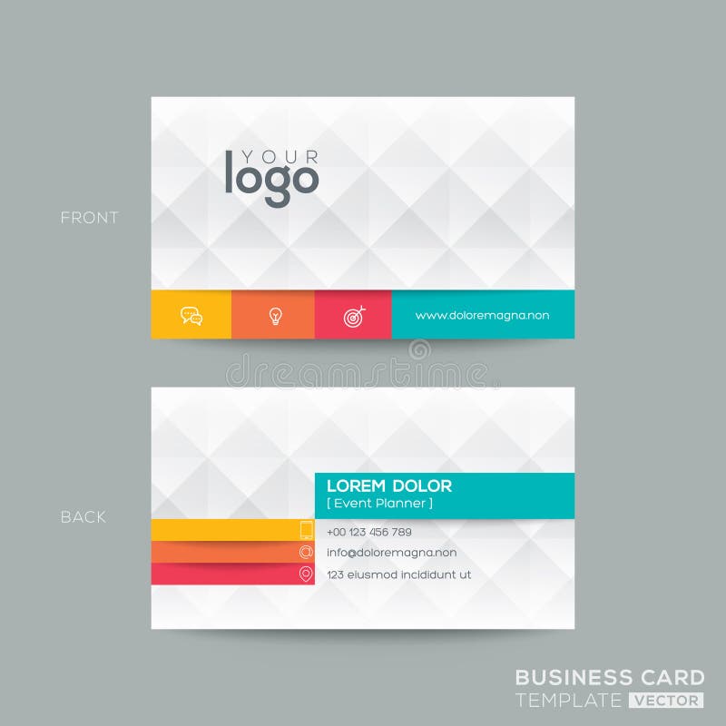 Business card template with diamond grey pattern background royalty free illustration