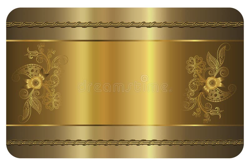 Business card template. Gold card.