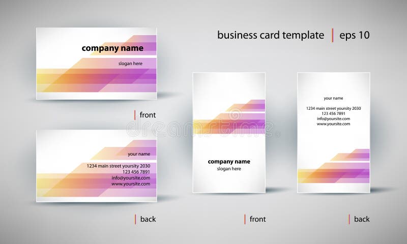 Business card template set stock illustration