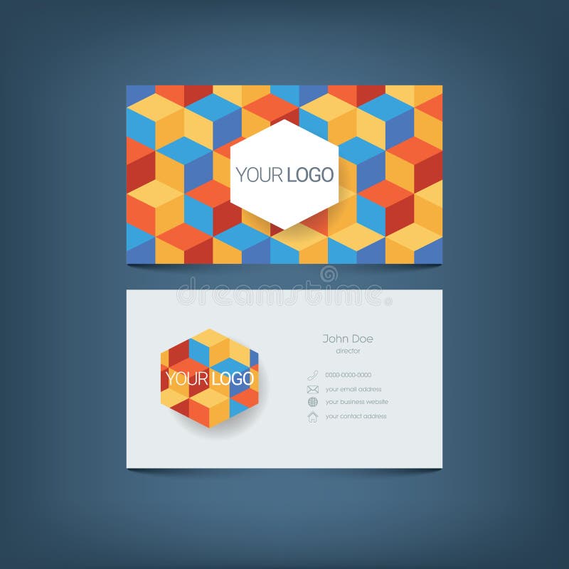 Business card template. Simple clean layout stock illustration