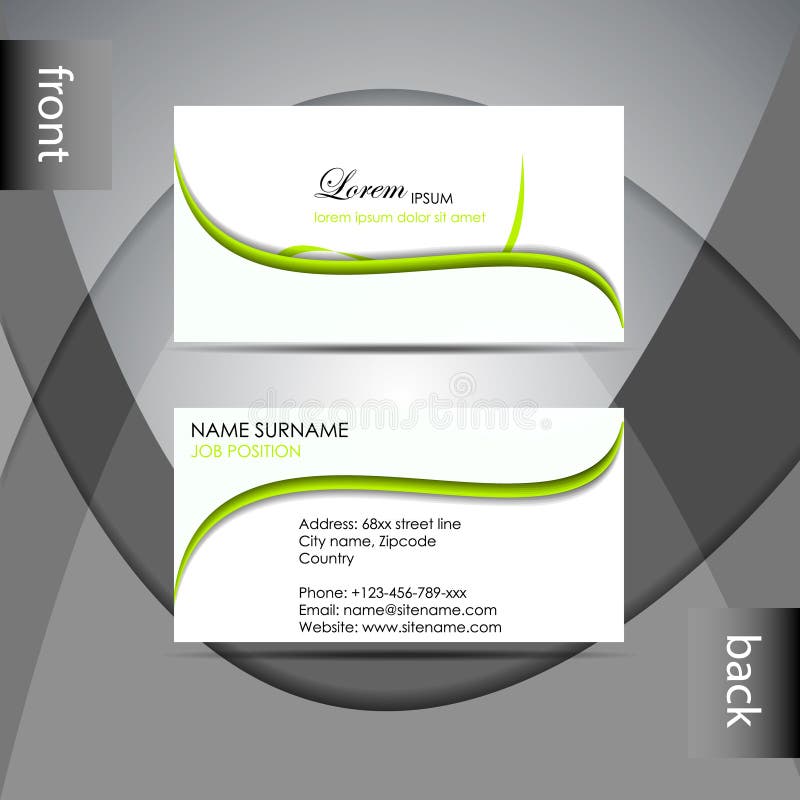 Business card template or visiting card set royalty free illustration