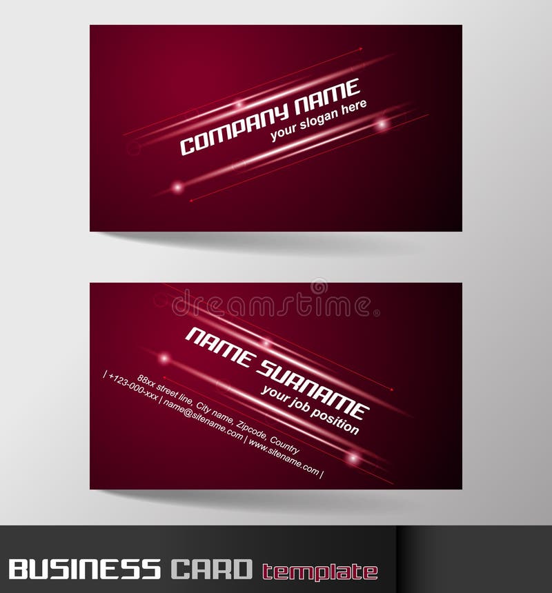 Business card template or visiting card set