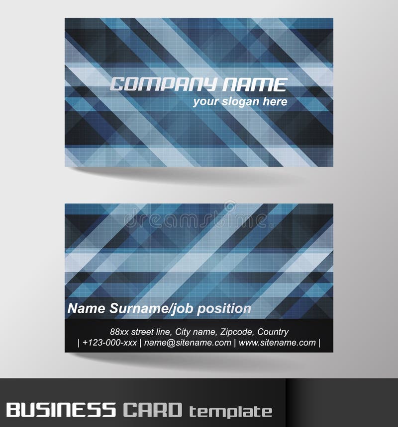 Business card template or visiting card set