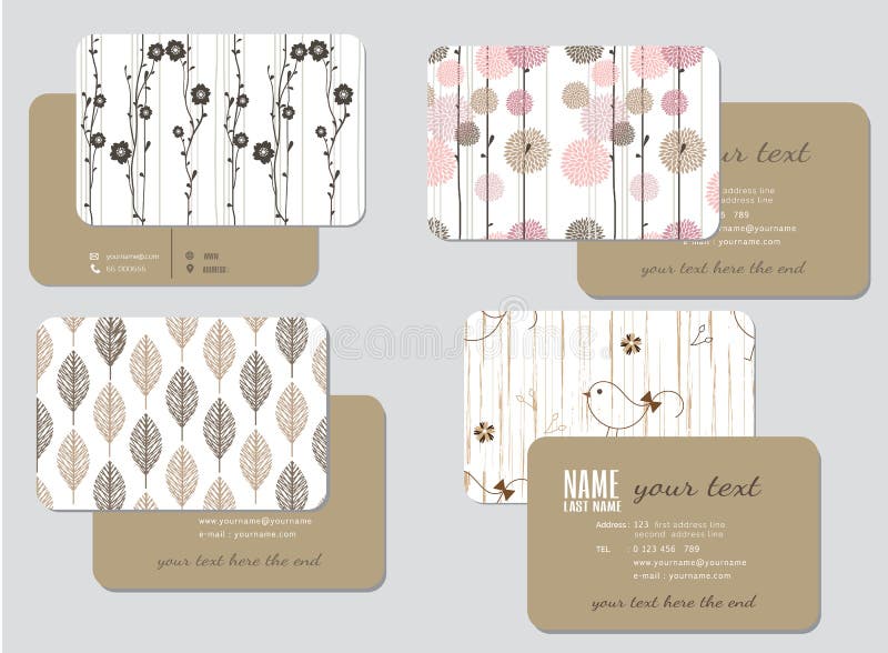 Business card template, wedding style royalty free illustration