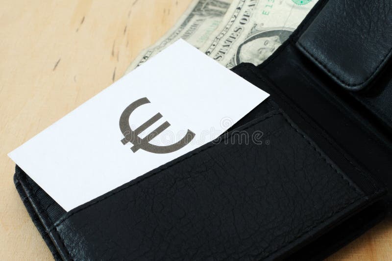 Business card in wallet stock image. Image of financial 18965047