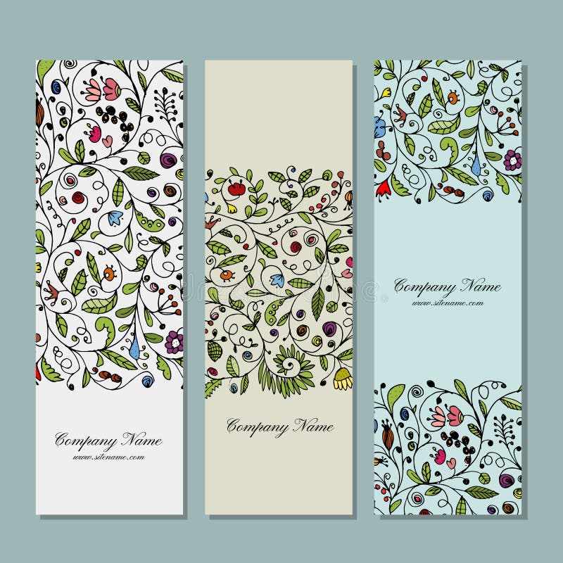 Business Cards, Floral Banners Design Stock Vector Illustration of business, border 78322024