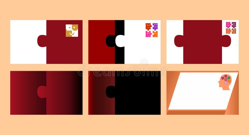 Business Cards with Puzzle Design Stock Vector - Illustration of kids