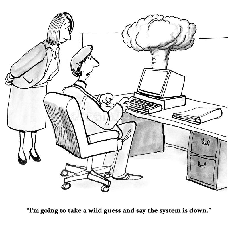 Computer explodes royalty free illustration