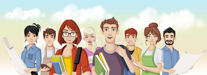 Business cartoon young people royalty free illustration