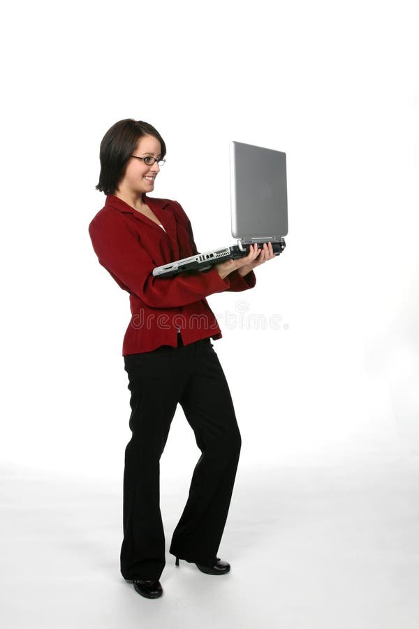 Business casual teen with laptop