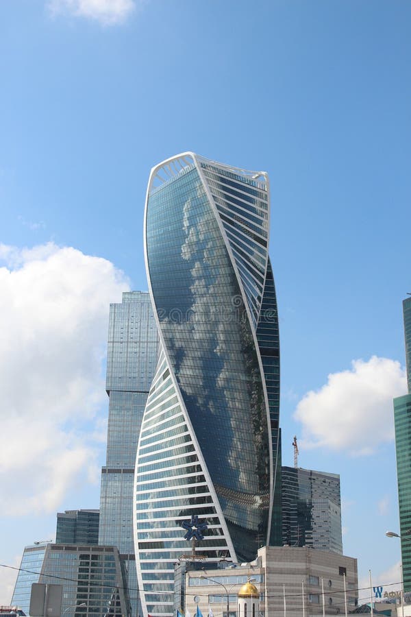 Business center Moscow-City. Evolution Tower stock photo