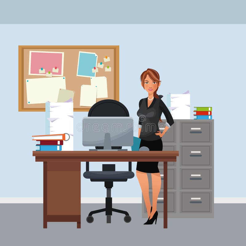 Business Character in Office Scenario Stock Vector Illustration of