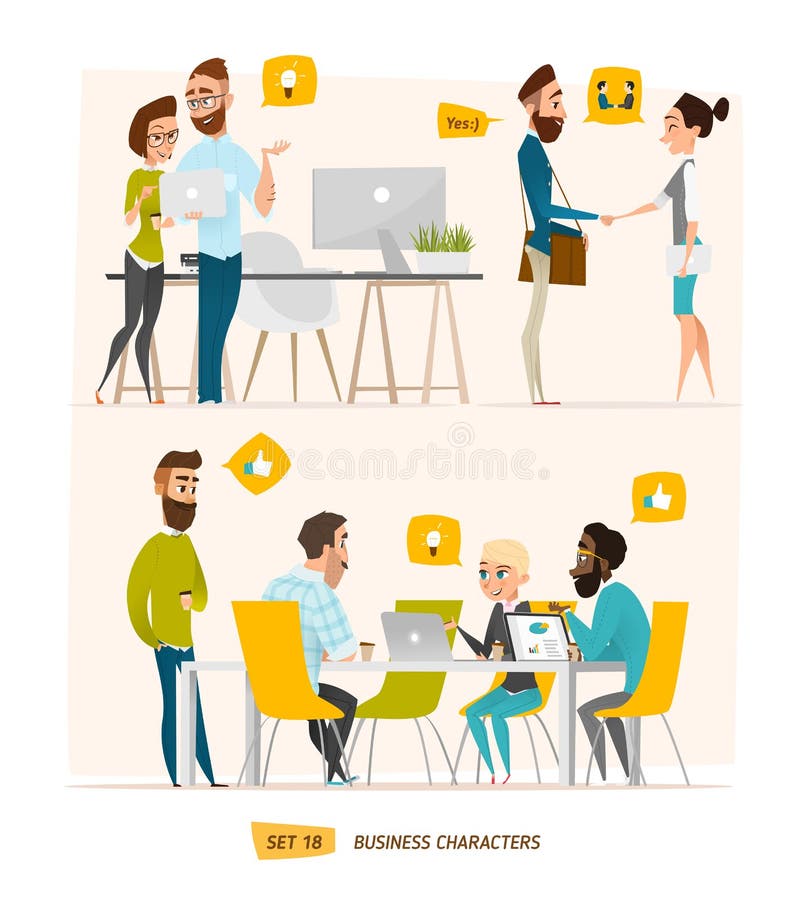 Business characters set vector illustration