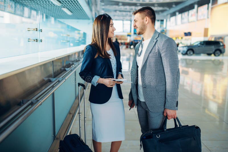 Business Class Passengers Waiting in Airport Stock Image - Image of ...