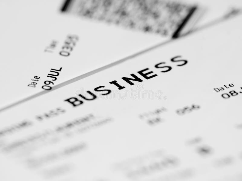 Business class ticket royalty free stock photos