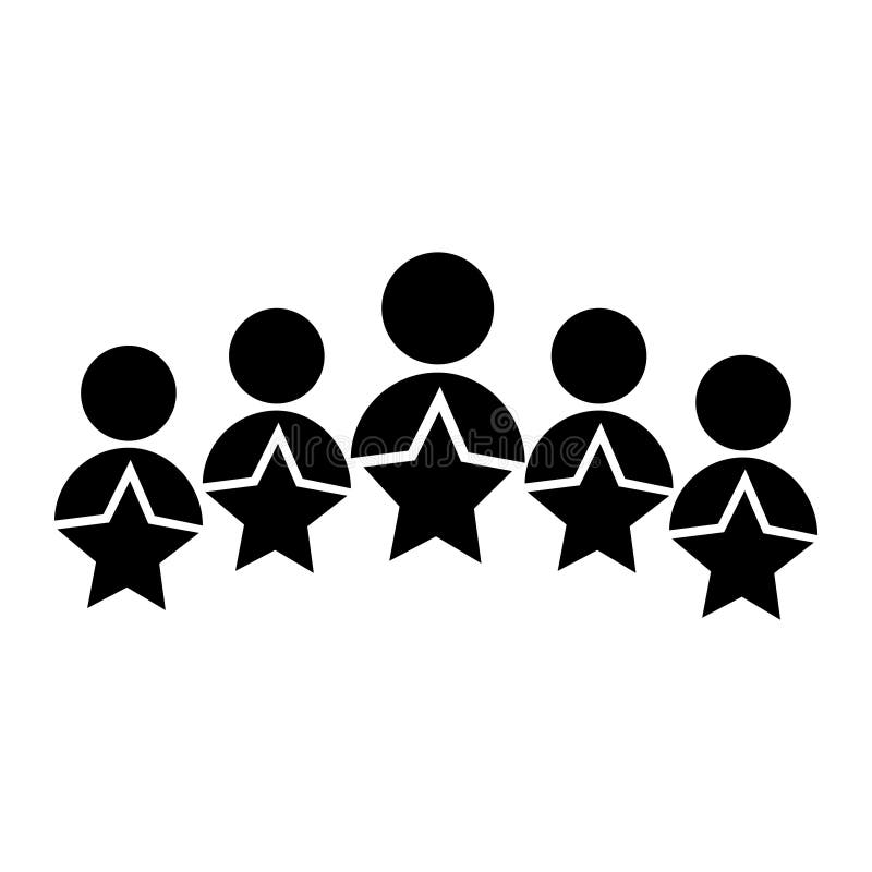 Business client vector icon, people group with stars illustration sign. royalty free illustration Business client vector icon, people group with stars illustration sign. royalty free illustration