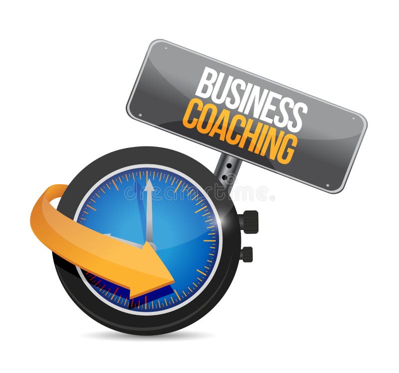 Business coaching time watch sign concept vector illustration