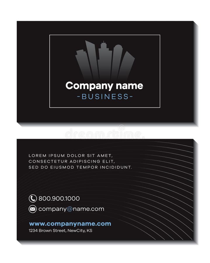 Business Company Business Card Template Front and Back Stock Vector Business Company Business Card Template Front and Back Stock Vector