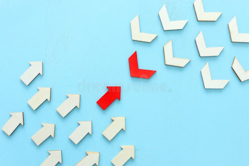 Business competition concept, red arrow leading the race royalty free stock image