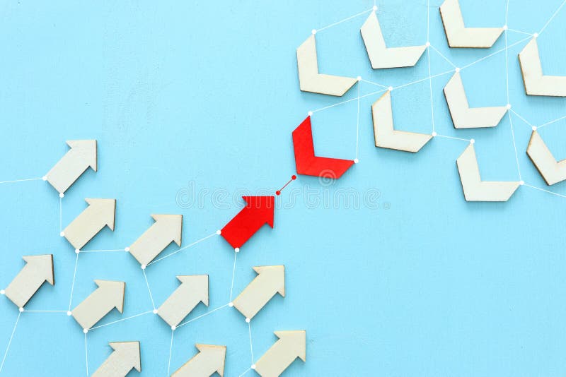 Business competition concept, red arrow leading the race stock photos