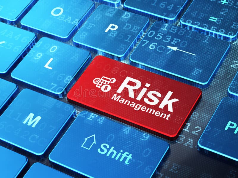Business concept: Calculator and Risk Management stock photos