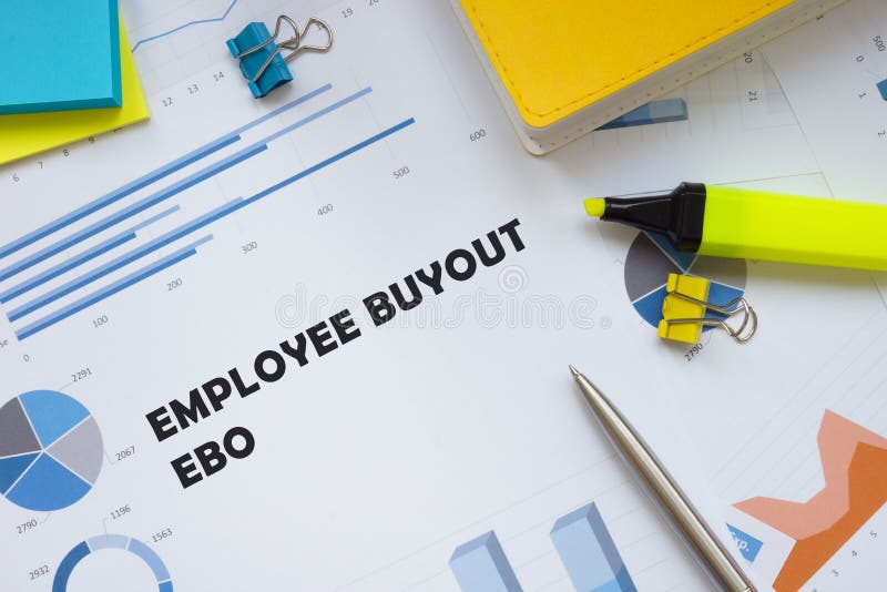 Business Concept about Employee Buyout EBO with Sign on the Piece of