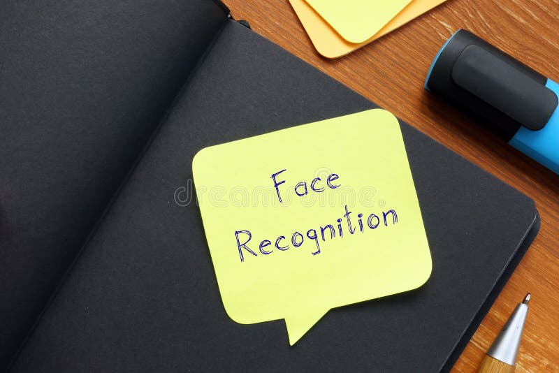 Business concept about Face Recognition with inscription on the page stock image