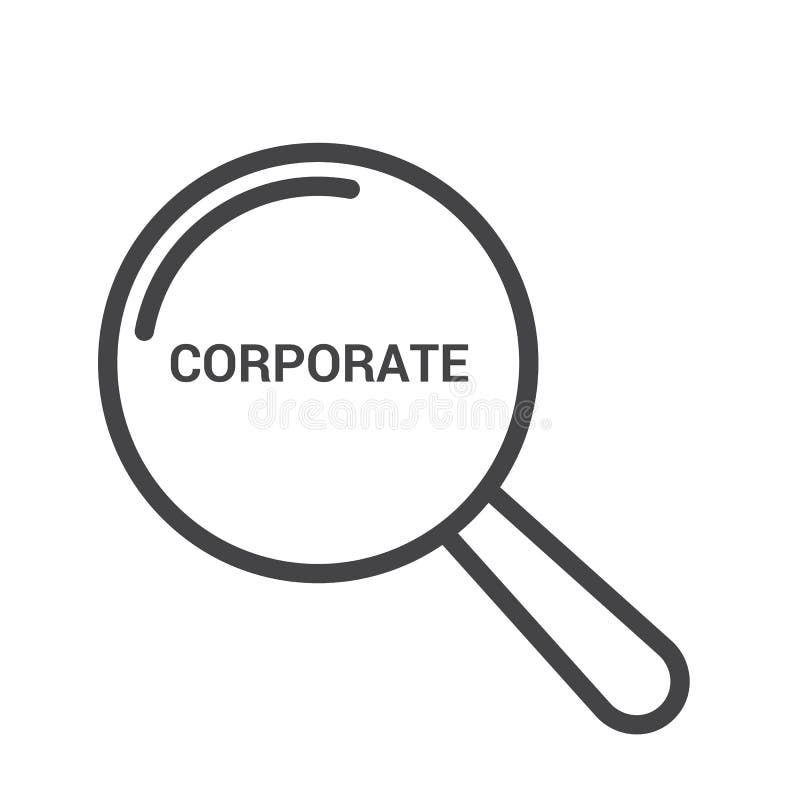 Business Concept Magnifying Optical Glass with Words Corporate Stock