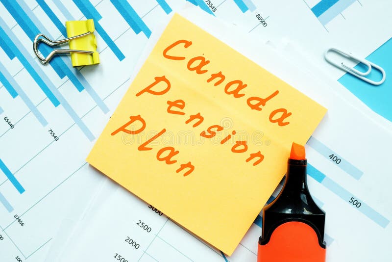 Business Concept Meaning Canada Pension Plan CPP with Sign on the Sheet