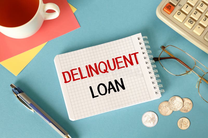 Delinquent Loan is Shown on the Conceptual Stock Image Image of