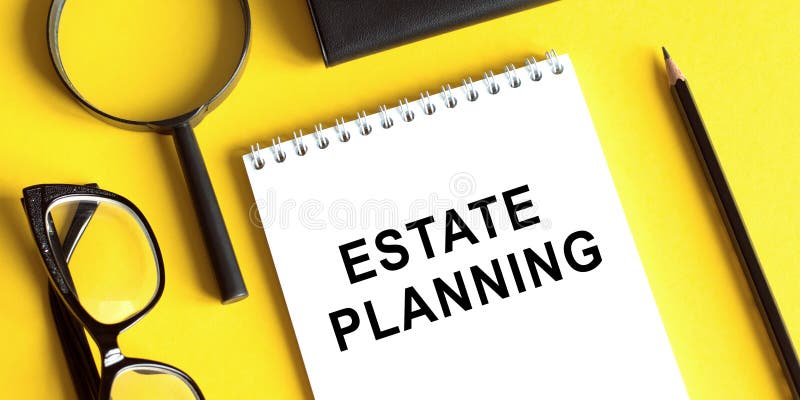 Business concept photo - text ESTATE PLANNING on notebook stock images