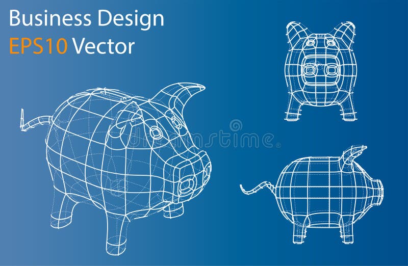 Business Concept. Piggy Bank. Vector Stock Vector - Illustration of  perspective, piggi: 87506876