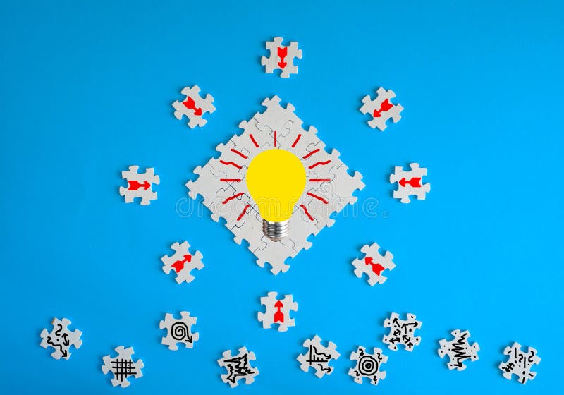 Business concept, pulling in the same direction,teamwork,human resources,Idea,innovation,creativity and problem solving. Jigsaw royalty free stock photos