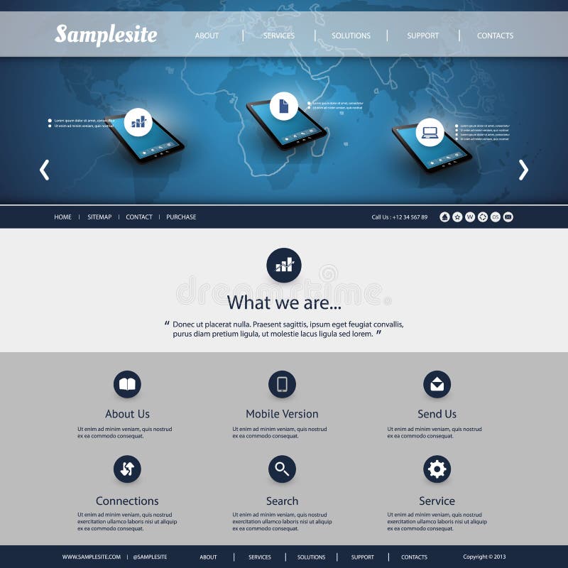 Business, Connection, Network - Website Template vector illustration