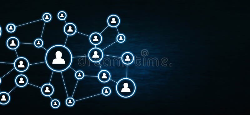 Business connection and social network on dark blue background. royalty free illustration Business connection and social network on dark blue background. royalty free illustration