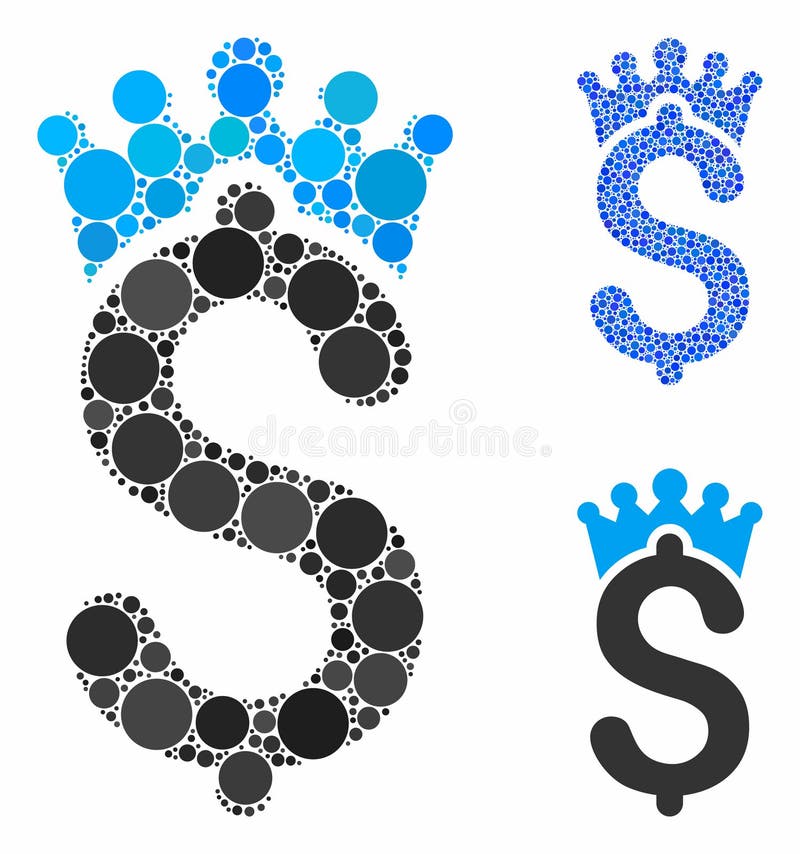 Business Crown Mosaic Icon of Round Dots vector illustration