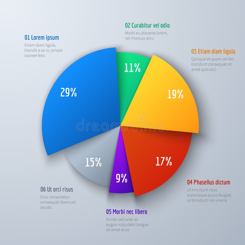 Business 3d pie info chart for presentation and office work. Infographic vector element royalty free illustration Business 3d pie info chart for presentation and office work. Infographic vector element royalty free illustration