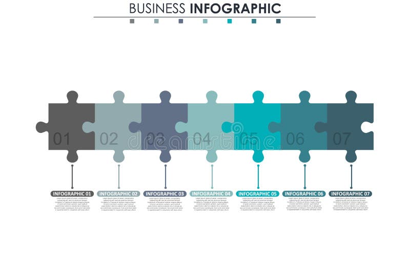 Business data, chart. Abstract elements of graph, diagram with 7 steps, strategy, options, parts or processes. Vector stock illustration Business data, chart. Abstract elements of graph, diagram with 7 steps, strategy, options, parts or processes. Vector stock illustration