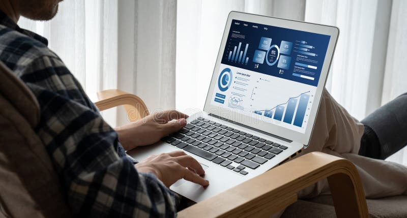 Business data dashboard provide business intelligence analytic snugly stock photography