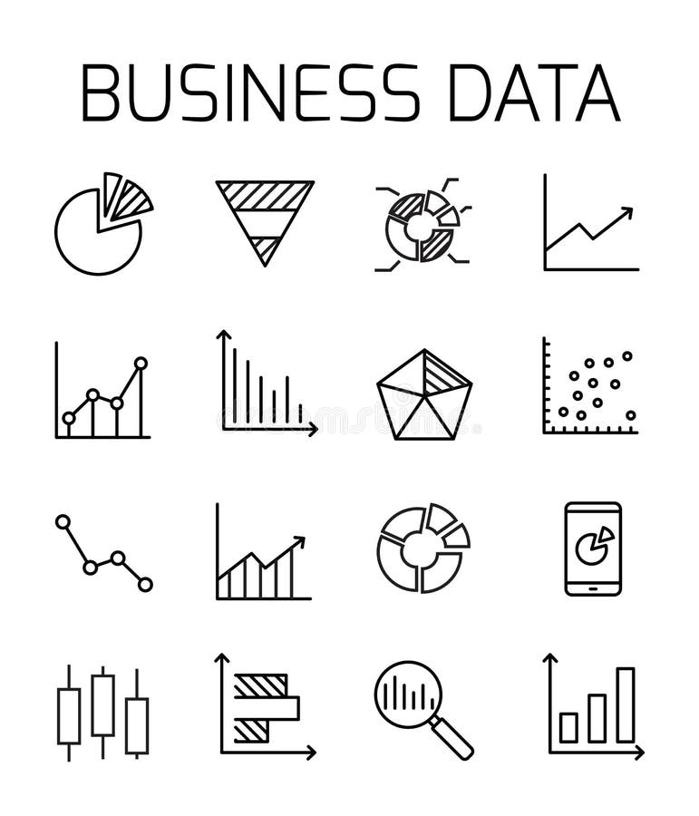 Business data related vector icon set. vector illustration