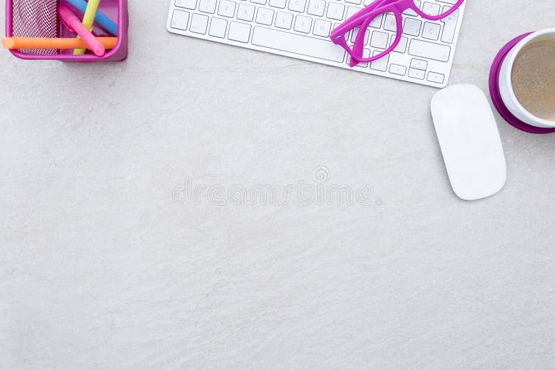 Business desk and a white keyboard royalty free stock image Business desk and a white keyboard royalty free stock image